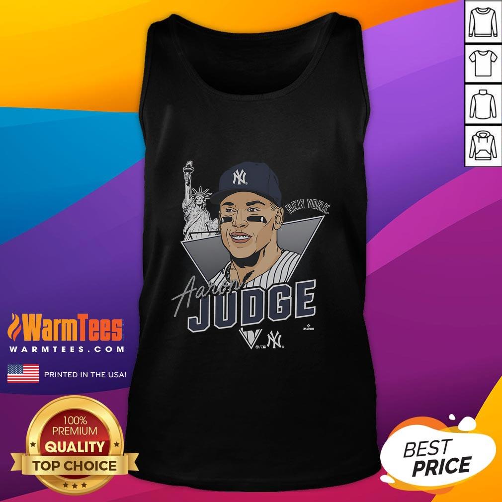 Alt Text: Premium Aaron Judge New York Yankees player caricature on a stylish tank top, perfect for baseball fans.