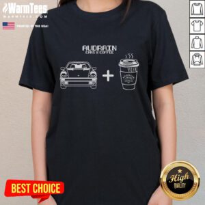 Premium Audrain Cars Coffee Pixels Ladies Tee featuring stylish design and comfortable fit for car enthusiasts.
