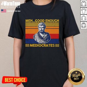 Premium Herodotus Meh Good Enough Mediocrates vintage ladies tee featuring a stylish graphic design for casual wear.