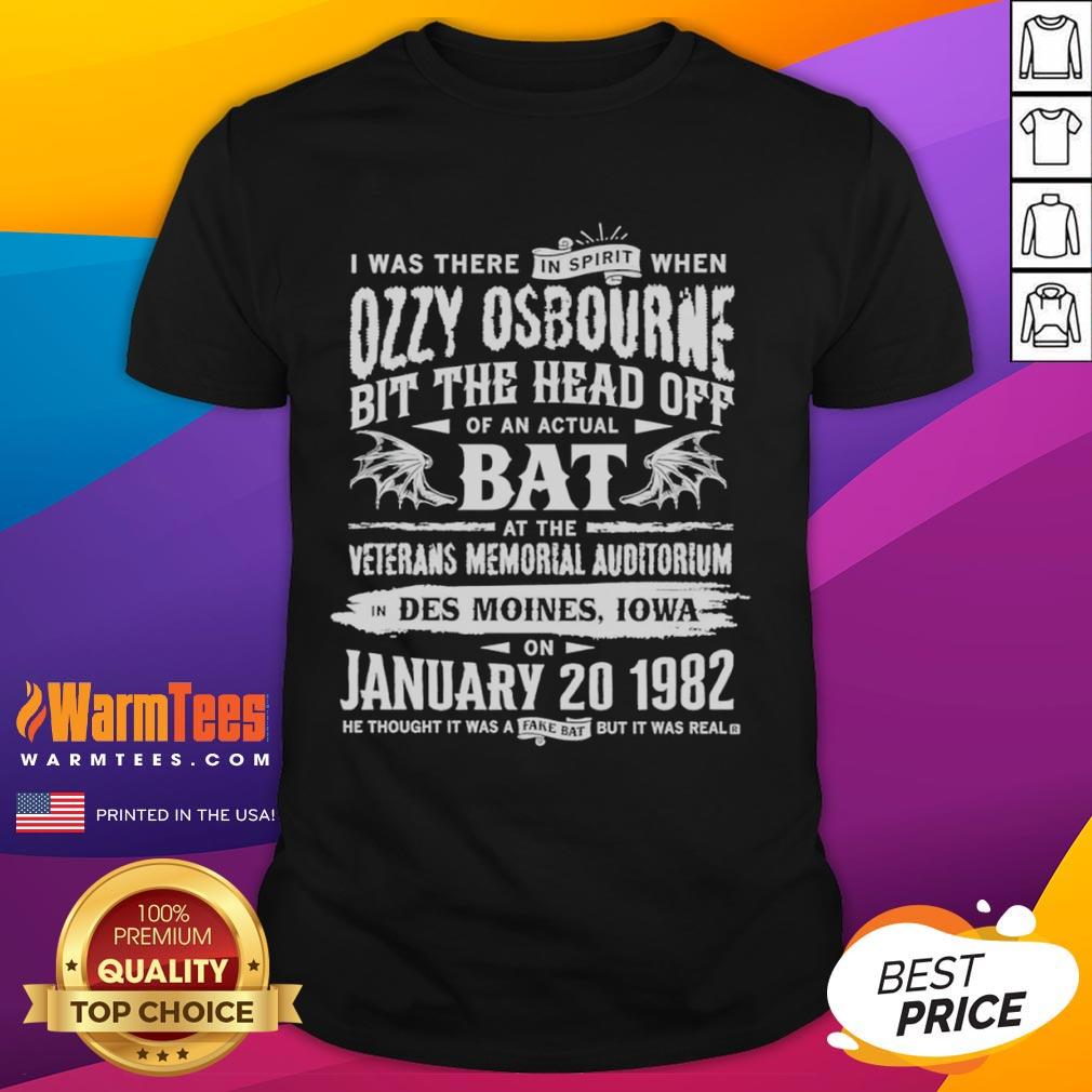 Premium Ozzy Osbourne I Was There In Spirit T-Shirt featuring iconic design, perfect for rock music fans and collectors.