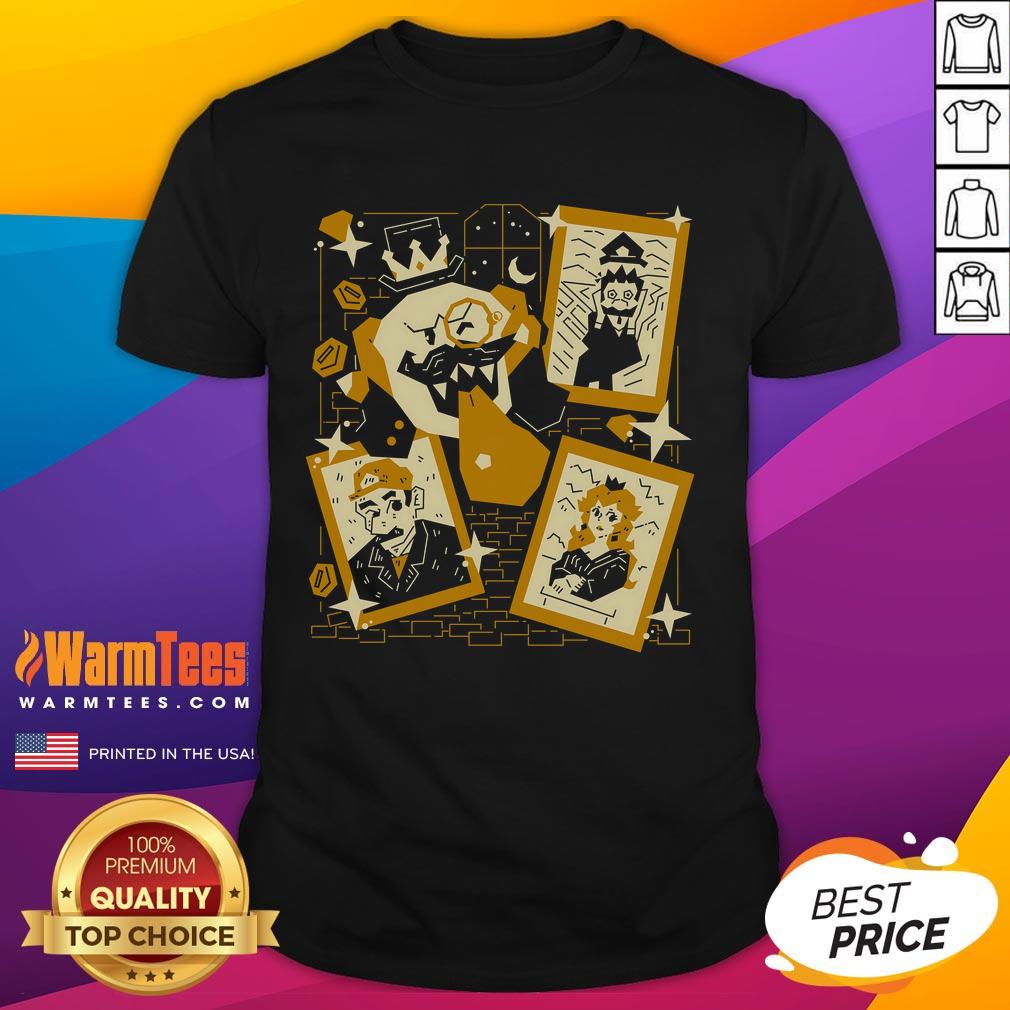 Premium Tasteful Afterlife Super Mario King Boo Painting Art T-Shirt featuring a vibrant King Boo design for fans.