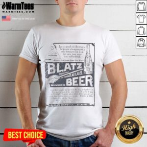 Top Blatz Decatur Brewing Company Milwaukee T-Shirt featuring vintage design and brewery logo, perfect for beer enthusiasts.