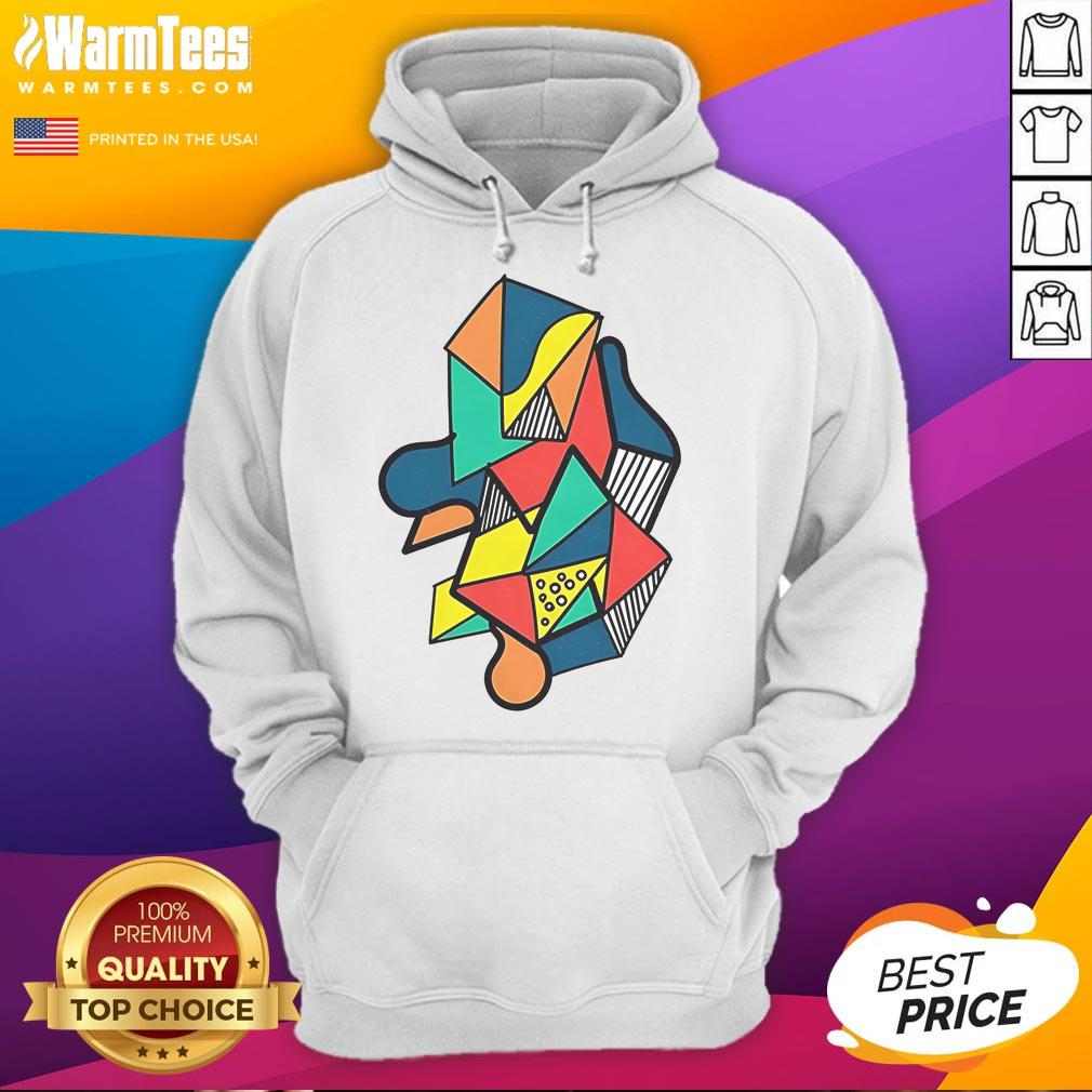 Colorful abstract geometric shapes hoodie design featuring vibrant patterns and modern art style for trendy fashion lovers.