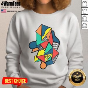 Vibrant colorful abstract geometric shapes sweatshirt, perfect for stylish casual wear and modern fashion enthusiasts.
