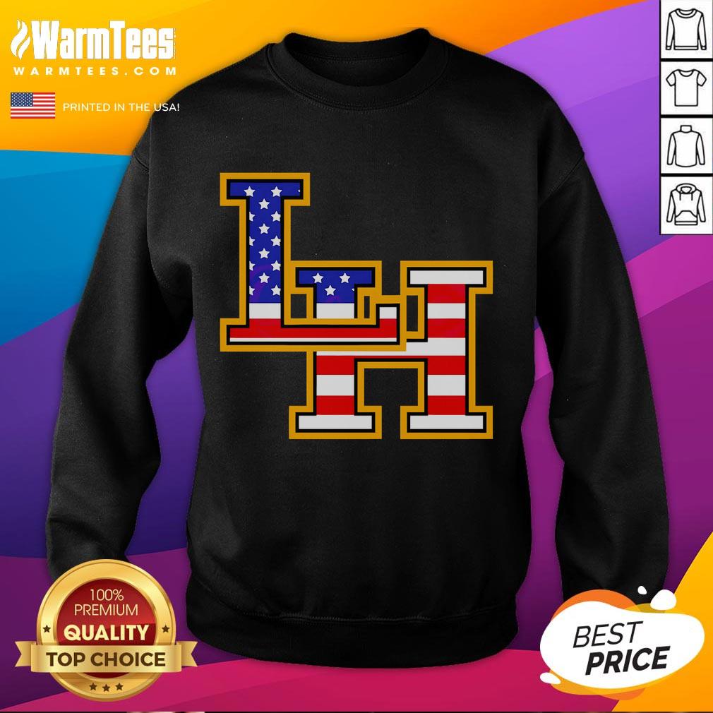 Top Liberty Hill Panthers crown trio USA flag patriotic Fourth of July sweatshirt for festive summer celebrations.