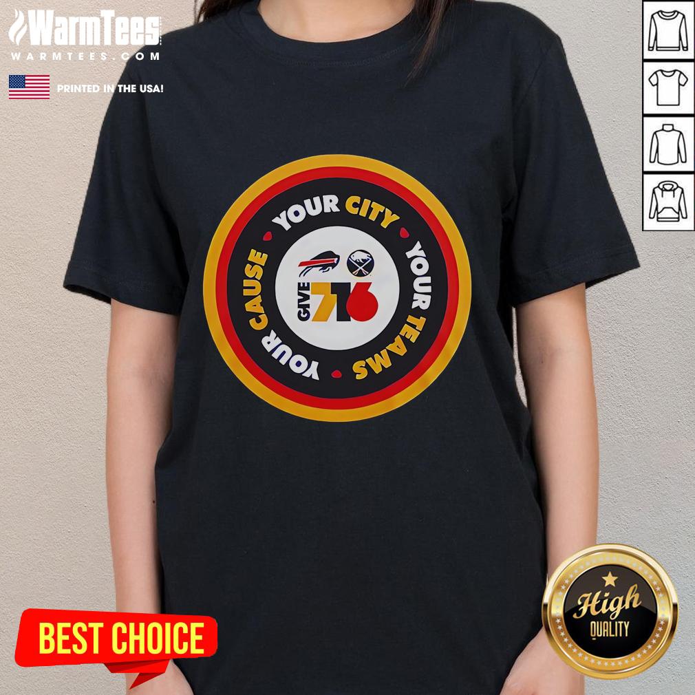 Buffalo Bills ladies tee featuring vibrant team colors and logo, perfect for fans supporting their city and team.