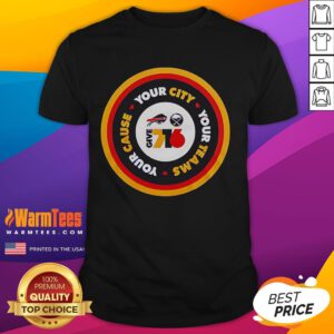 Buffalo Bills T-Shirt featuring 'Top Your City Your Team Your Cause' slogan, perfect for fans supporting their team.