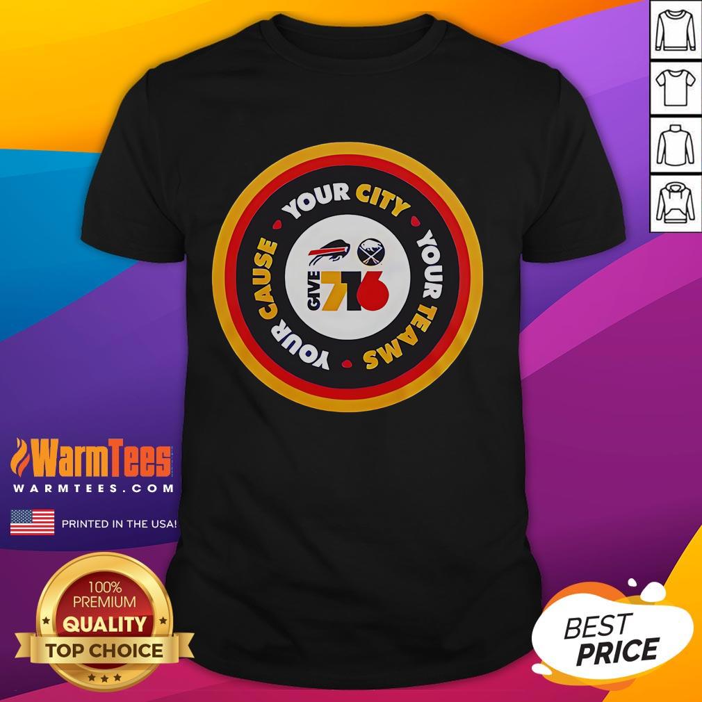Buffalo Bills T-Shirt featuring 'Top Your City Your Team Your Cause' slogan, perfect for fans supporting their team.