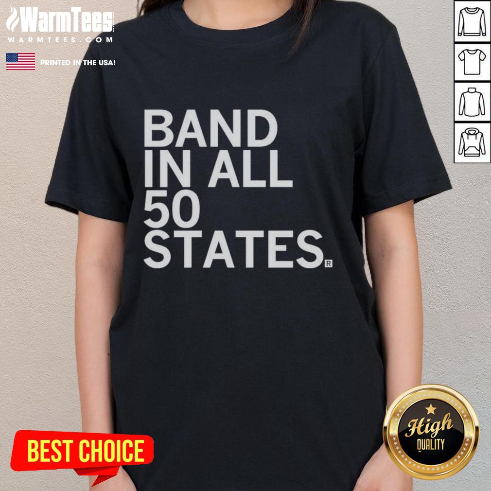 Awesome Band in All 50 States Ladies Tee featuring vibrant design, perfect for music fans and concert lovers.