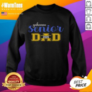 Alt Text: Awesome Gahanna Senior Dad 2026 sweatshirt displayed on a hanger, showcasing school pride and stylish design.