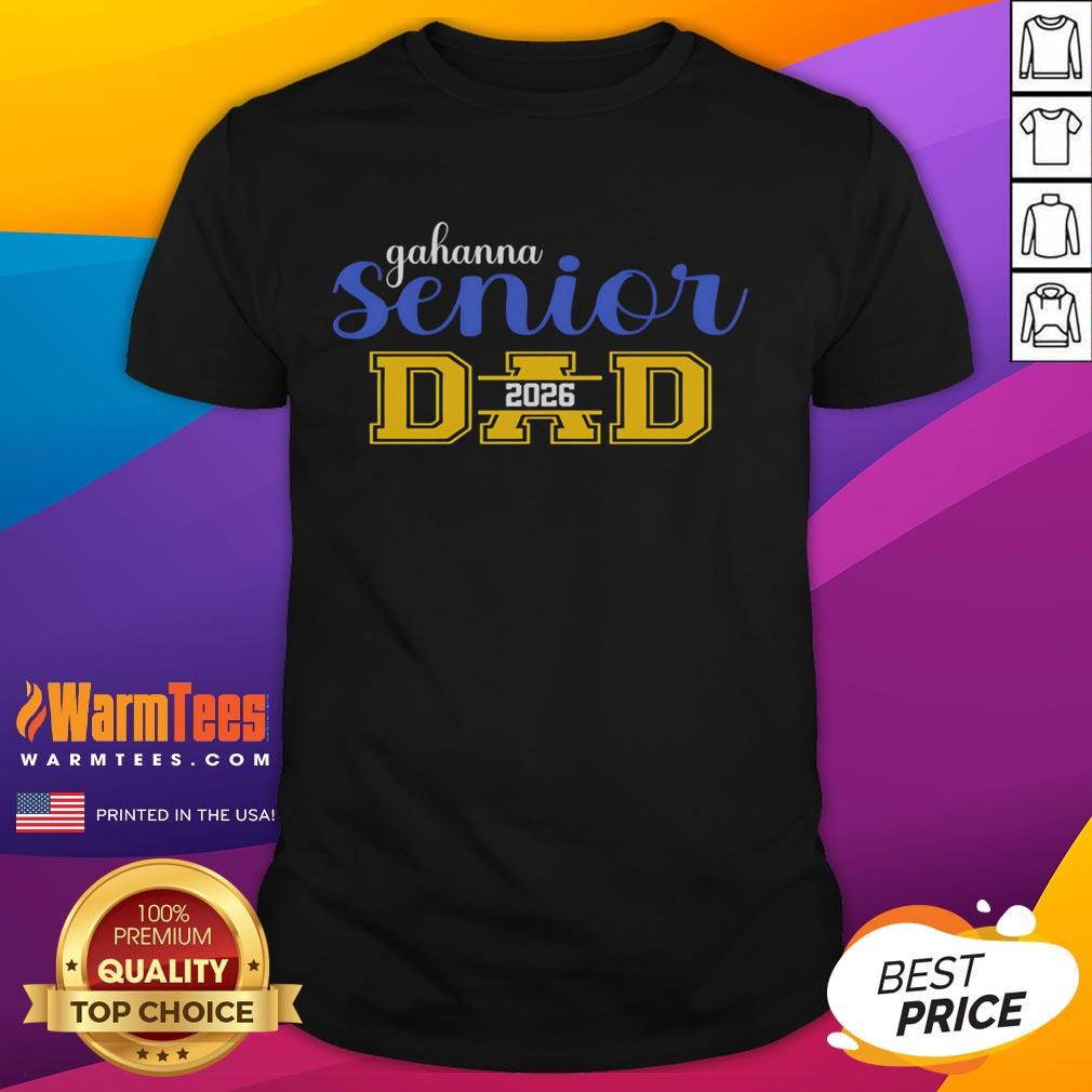 Awesome Gahanna Senior Dad 2026 T-Shirt featuring bold graphics and a stylish design for proud parents celebrating graduation.
