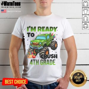Alt Text: Awesome I'M Ready To Crush 4Th Grade Monster Truck T-Shirt design featuring a vibrant monster truck graphic.