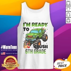 Cool 6th grade tank top featuring a monster truck design, perfect for kids ready to crush school in style.