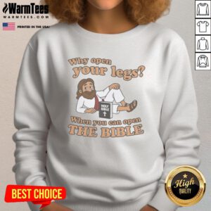 Awesome Jesus sweatshirt featuring 'Open the Bible' design, perfect for Christian faith and casual wear enthusiasts.