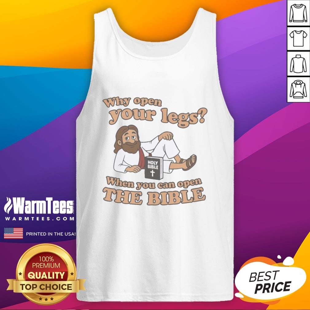 Awesome Jesus tank top featuring 'Open the Bible' design, perfect for faith-inspired fashion lovers.