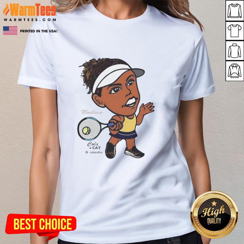 Awesome Madison Keys tennis player graphic on a stylish ladies tee, perfect for fans of women's tennis fashion.