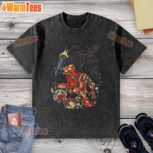 Awesome Metroid Rescue Mission Retro Space Warrior t-shirt in stylish wash, perfect for gaming enthusiasts and retro fans.