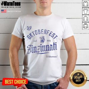 Alt Text: Awesome Oktoberfest Zinzinnati Willkommen Est 1976 T-Shirt featuring vibrant graphics celebrating Oktoberfest.