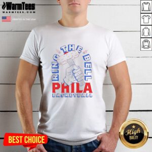 Alt Text: Awesome Ring The Bell Sixers Philadelphia Basketball T-Shirt featuring team colors and logo, perfect for fans.
