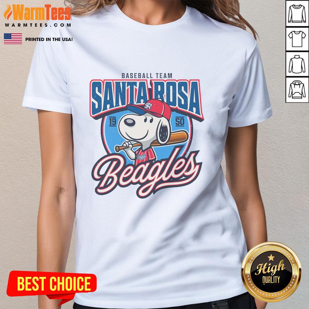 Awesome Santa Rosa Beagles Sluggers baseball team ladies tee, established 1950, showcasing team spirit and style.
