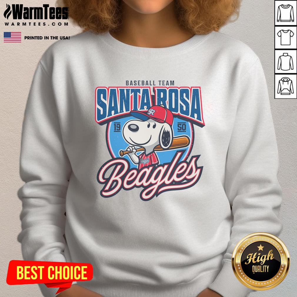 Awesome Santa Rosa Beagles Sluggers baseball team sweatshirt established 1950, perfect for fans and players.