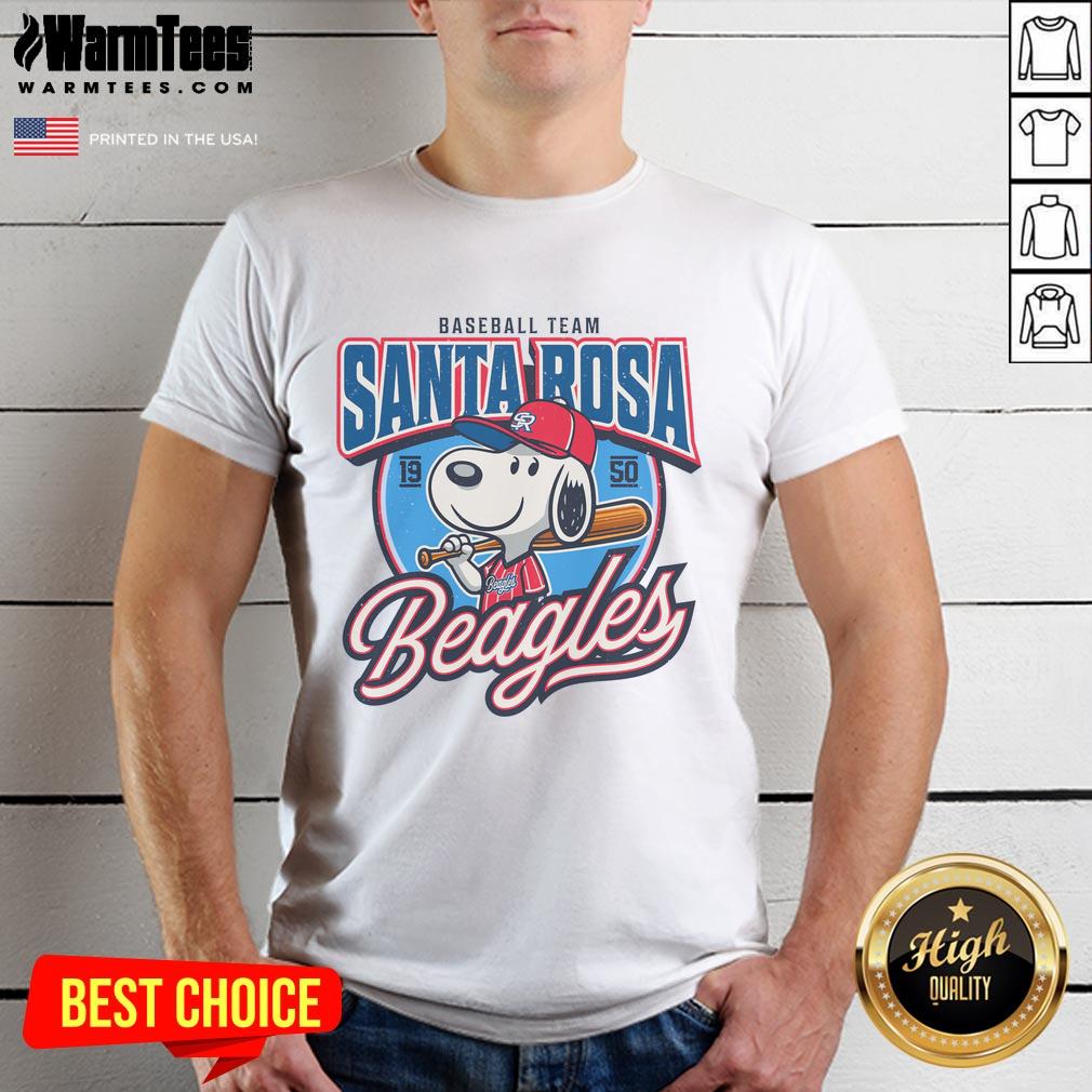 Awesome Santa Rosa Beagles Sluggers baseball team T-shirt, established 1950, featuring a vintage design and team logo.
