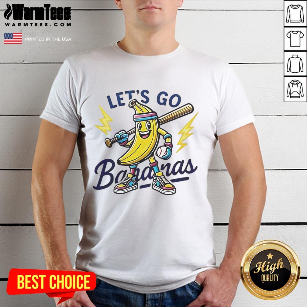 Awesome Savannah Bananas 2025 Let's Go Bananas T-Shirt featuring vibrant colors and playful design for fans.