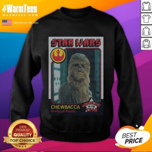 Awesome Star Wars Chewbacca Wookie of the Year card sweatshirt featuring a fun graphic design in vibrant colors.