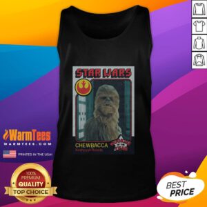Alt Text: Awesome Star Wars Chewbacca Wookie of the Year card tank top featuring a fun Chewbacca graphic design.