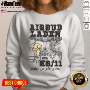 Funny Airbud Laden K911 sweatshirt featuring a playful design of a dog with a humorous twist, perfect for pet lovers.