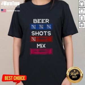 Funny drinking tally shirt for ladies featuring beer and shots tracker design, perfect for party and mix events.