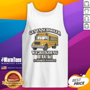 Funny school bus tank top featuring a humorous back-to-school slogan for kids, perfect for school spirit and summer wear.