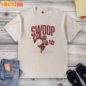Funny Utah Utes football mascot flag design on a washed t-shirt, perfect for fans of Utes football apparel.