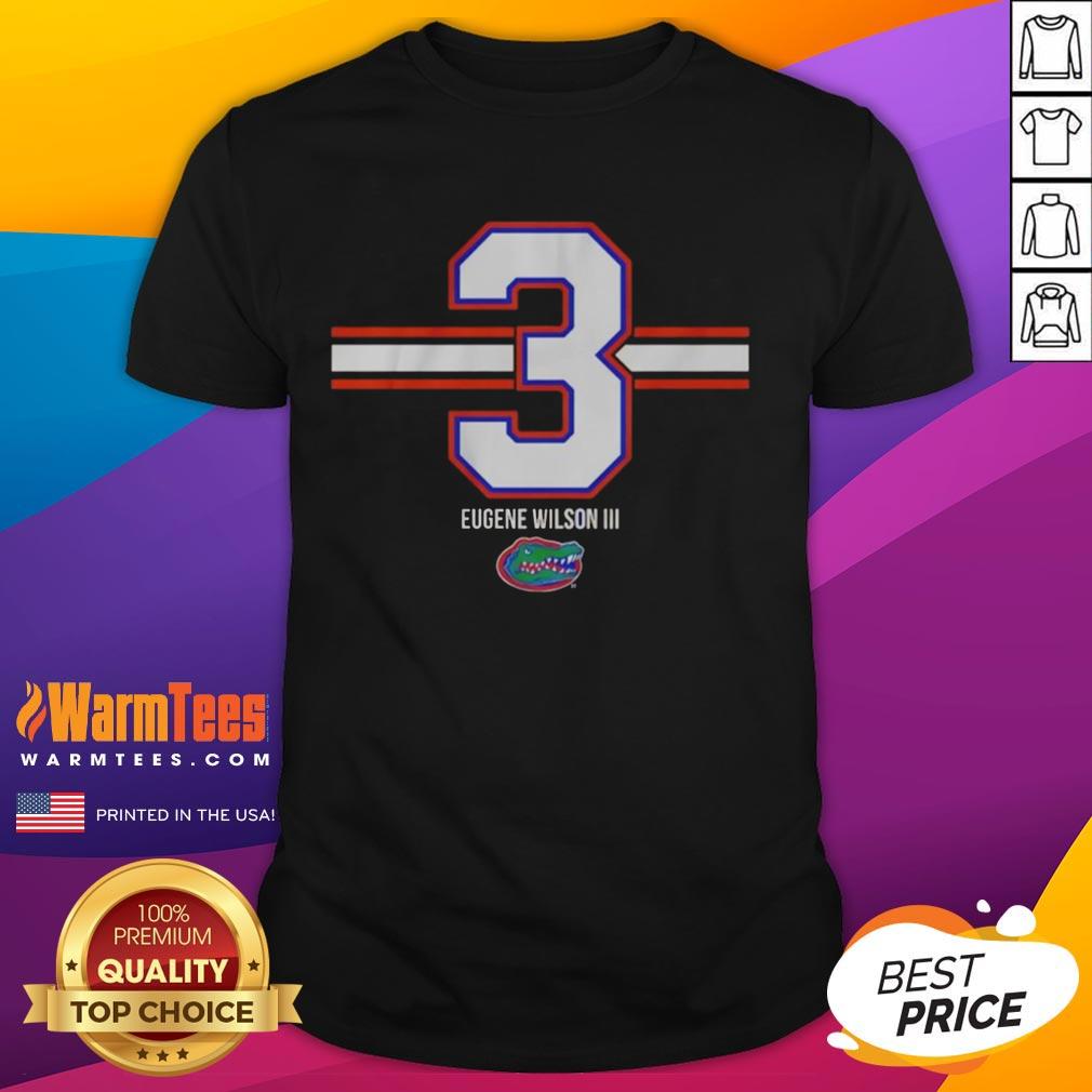 Good Florida Gators Football Eugene Wilson III Number 3 Stripe T-Shirt featuring vibrant colors and team logo.