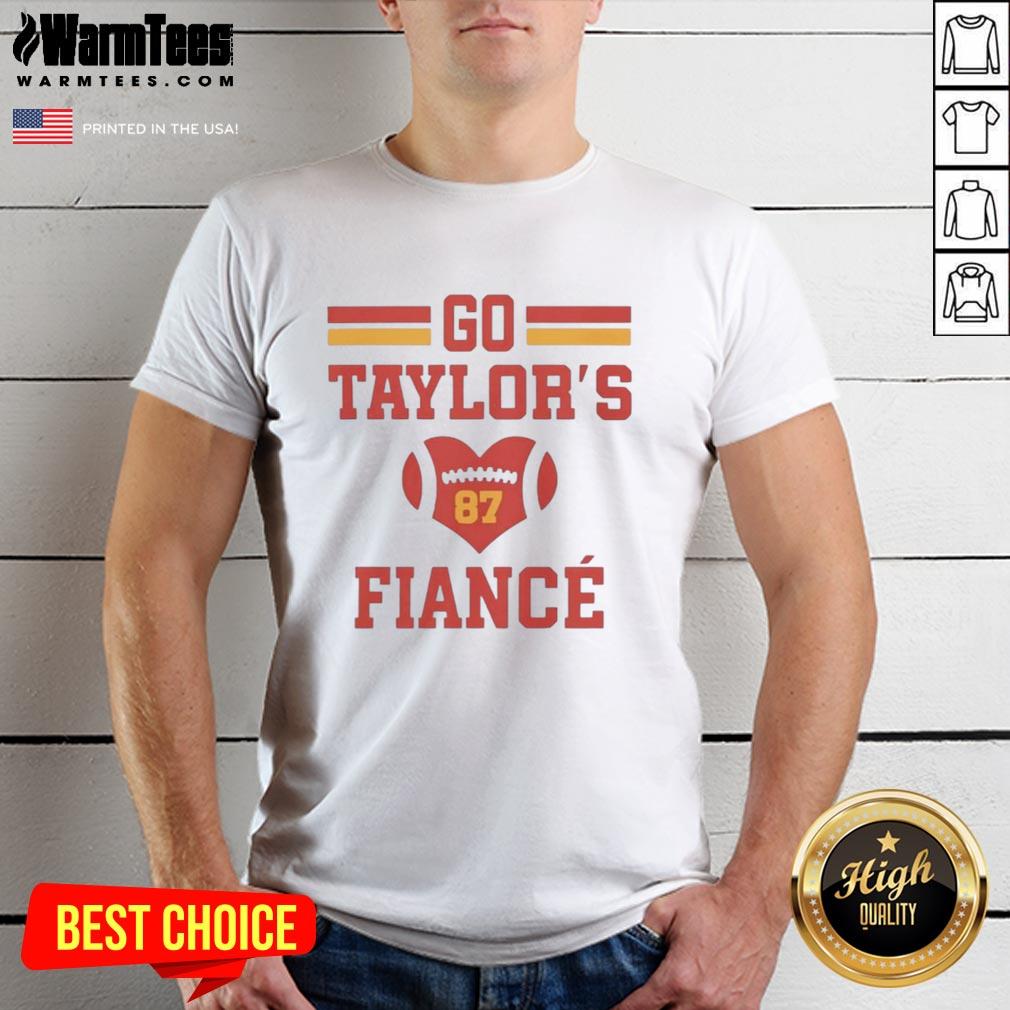 Alt Text: Good Go Taylor's Fianc Kelce Football Heart Number 87 T-Shirt featuring a stylish design celebrating football fandom.