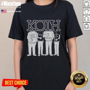 Good Koth White Trash Two Hicks And A Nut Ladies Tee showcasing a fun graphic design on a stylish women's t-shirt.