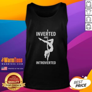 Good Pole Dance Inverted and Introverted tank top displayed on a hanger, showcasing vibrant design and comfortable fit.