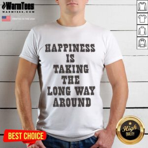 Good Snoopy Happiness Is Taking The Long Way Around T-Shirt featuring Snoopy and a whimsical design, perfect for casual wear.
