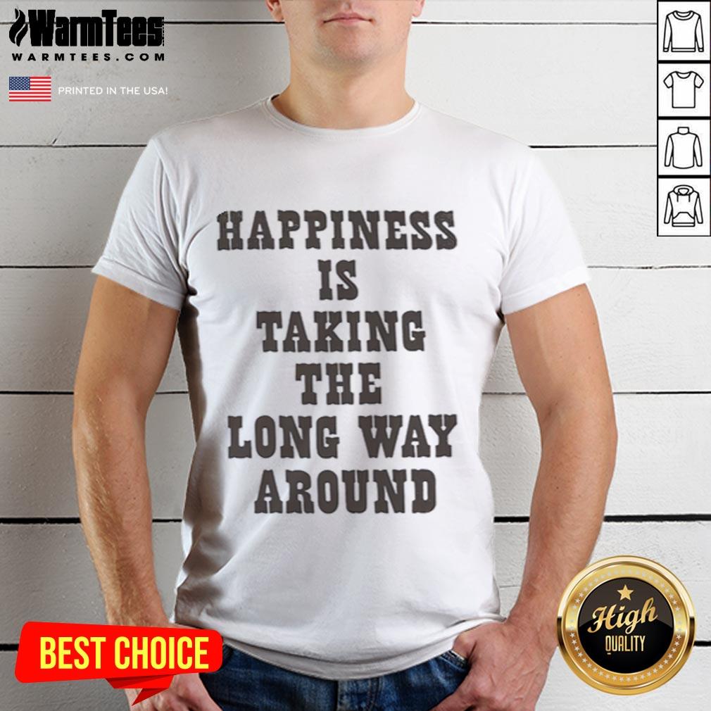 Good Snoopy Happiness Is Taking The Long Way Around T-Shirt featuring Snoopy and a whimsical design, perfect for casual wear.