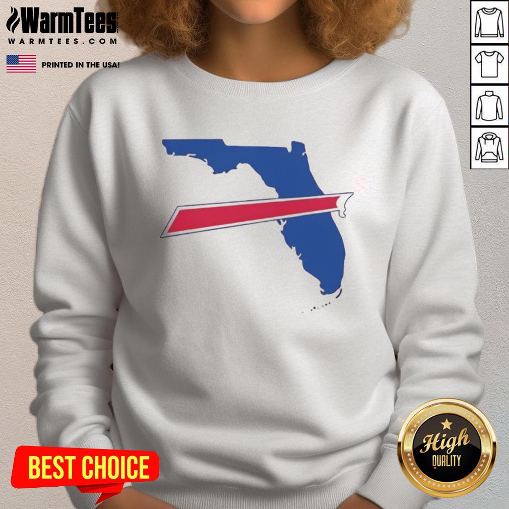 Hot Florida Buffalo Bills logo sweatshirt featuring vibrant colors and cozy design, perfect for fans.