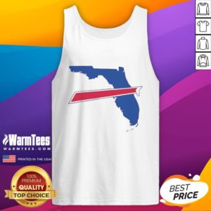 Alt Text: Hot Florida Buffalo Bills logo tank top featuring vibrant colors and stylish design perfect for game day wear.