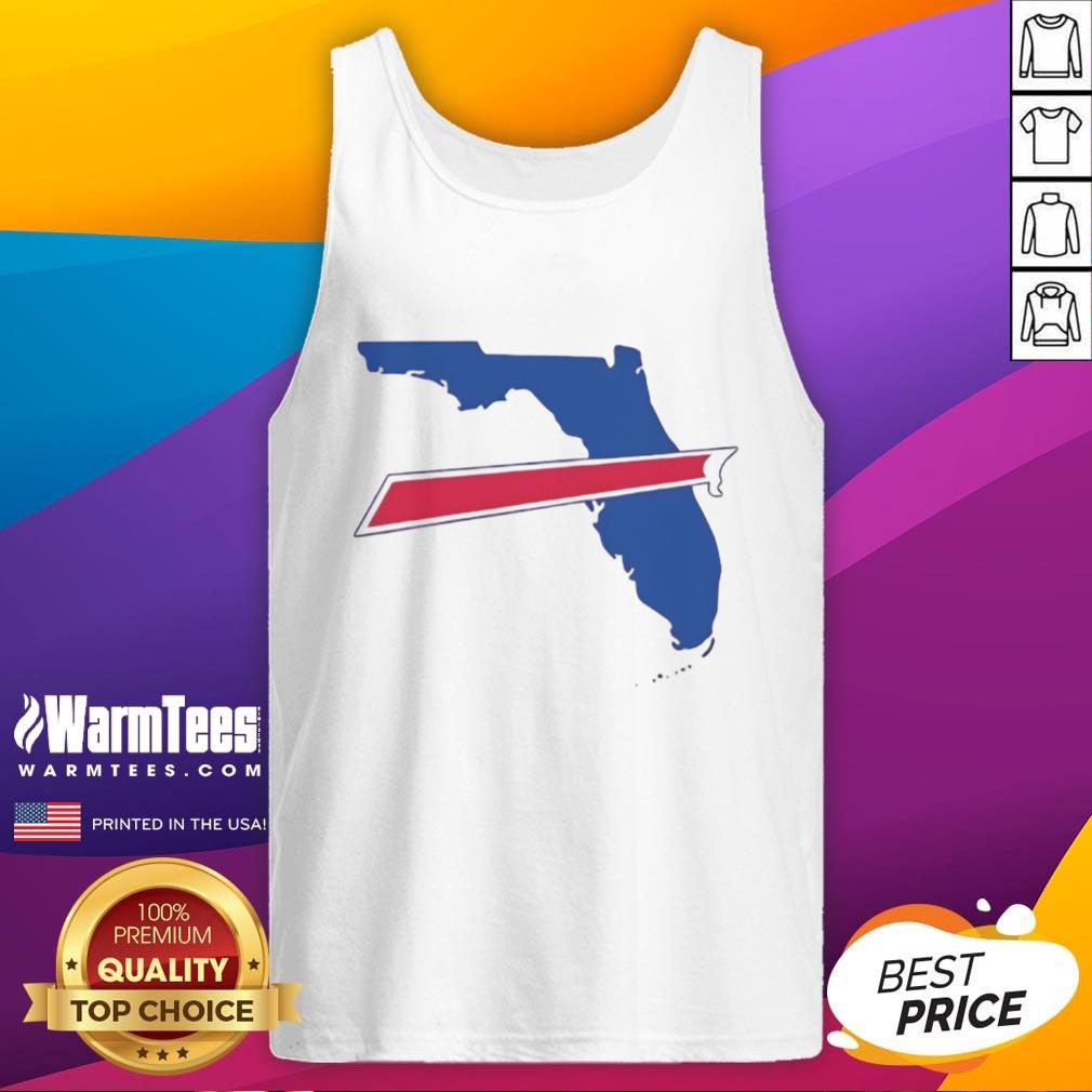 Alt Text: Hot Florida Buffalo Bills logo tank top featuring vibrant colors and stylish design perfect for game day wear.