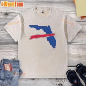 Hot Florida Buffalo Bills logo washed t-shirt featuring vibrant colors and comfortable fit, perfect for fans.