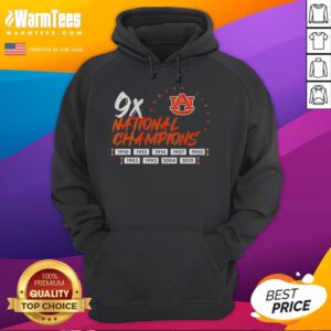 Auburn Tigers Football logo hoodie, celebrating nine-time national champions, perfect for fans and alumni.