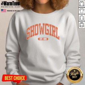 Stylish Hot Taylor Showgirl Est 2025 sweatshirt featuring vibrant graphics, perfect for fans and trendy fashion lovers.