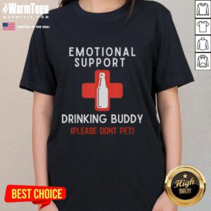 Emotional Support Drinking Buddy tee featuring a humorous design for ladies, perfect for casual outings and gatherings.