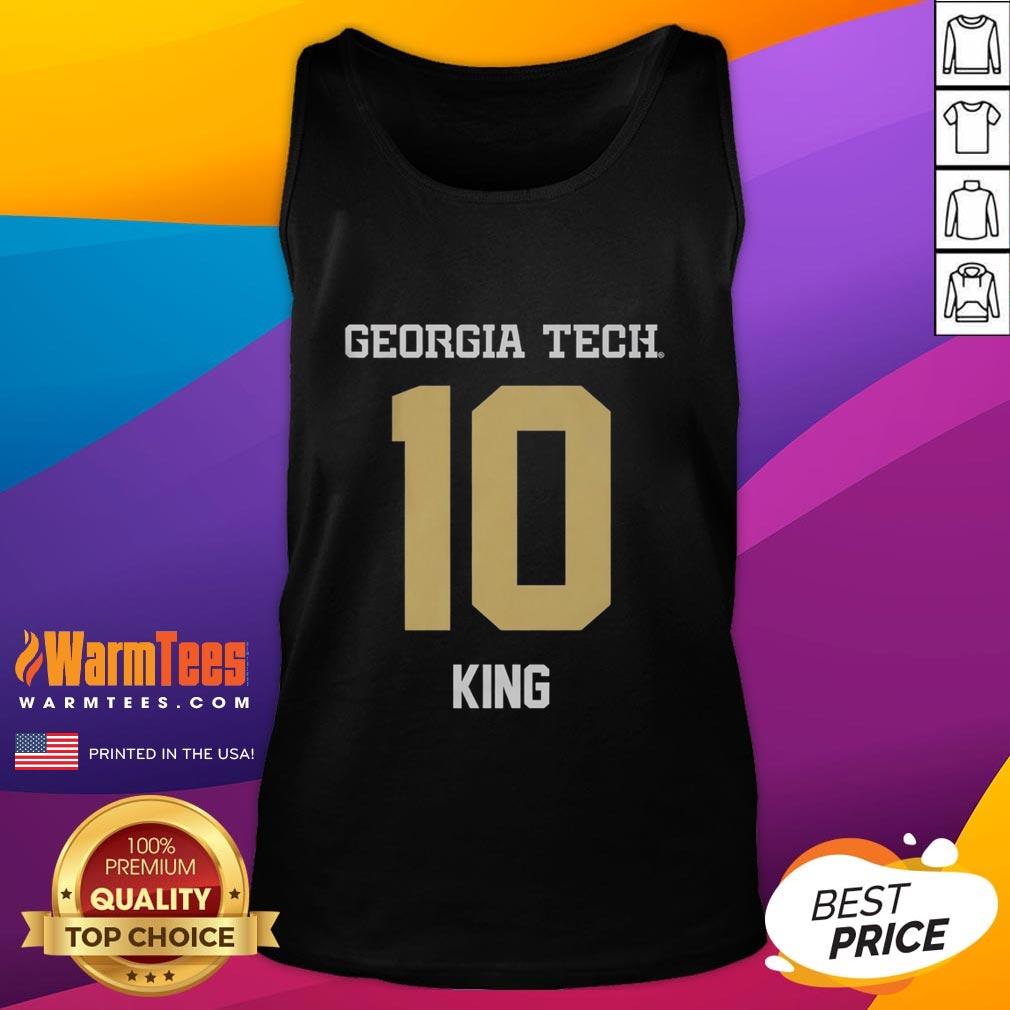 Alt Text: Haynes King tank top featuring Georgia Tech Yellow Jackets football design, perfect for fans and game day attire.