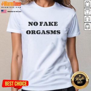 Nice Katie Thurston wearing 'No Fake Orgasms' ladies tee, showcasing her bold style and empowering message.