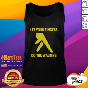 Stylish Nice Let Your Fingers Do The Walking tank top displayed on a mannequin against a bright backdrop.
