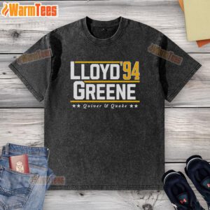 Comfort Colors washed t-shirt in Nice Lloyd Greene 94 design, featuring a relaxed fit and vibrant colors.